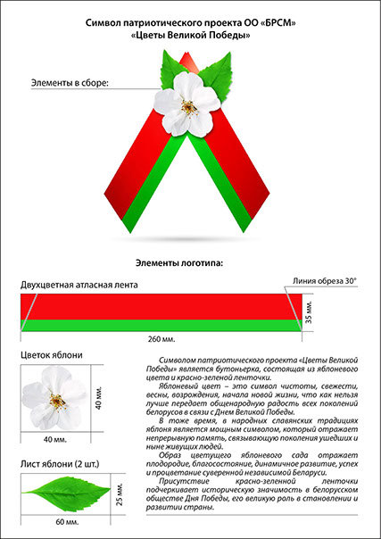 Схема изготовления бутоньерки «Цветы Великой Победы».